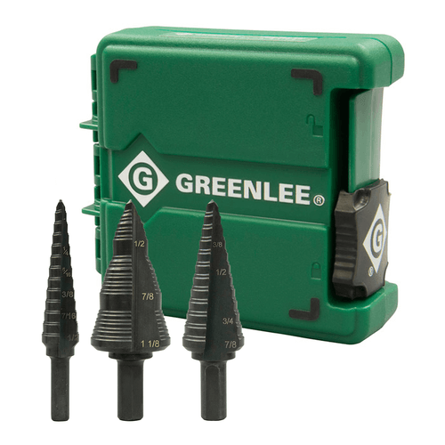 Jogo de Brocas Escalonadas 1/2", 7/8" e 1-1/8" Greenlee GSBSET3