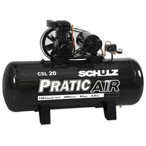 Compressor de Ar Pratic Air 20 Pés 200L 5Hp Trifásico Schulz CSL20/200