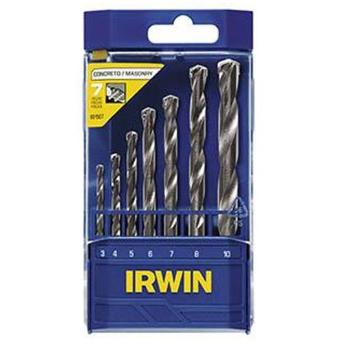 Jogo de Broca Concreto Standard IRWIN com 7 Peças - 3,0 a 10,0mm