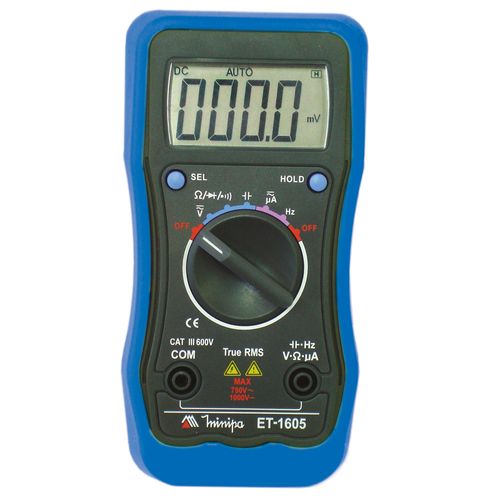Multímetro Digital True RMS 600V CAT III Minipa ET-1605