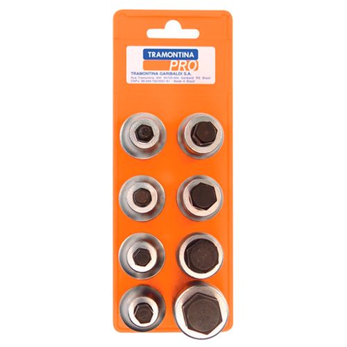 Jogo de Soquete Hexagonal 1/2" Tramontina 4 a 17mm - 8 peças - 44845508