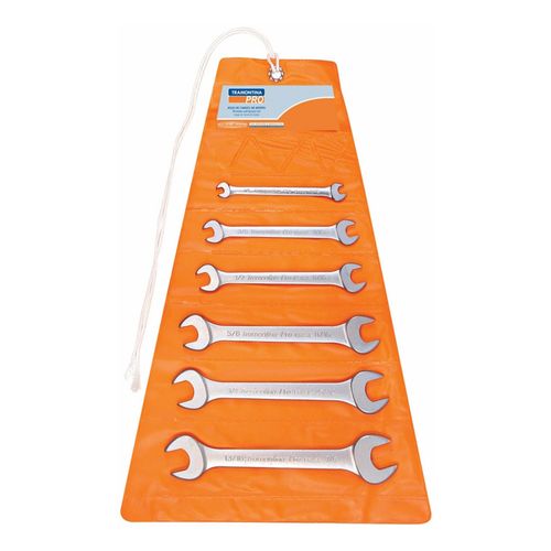Jogo de chaves fixa 6 Peças Tramontina 1/4" a 7/8" - 44620206