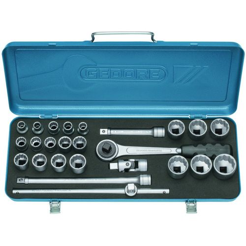 Jogo de Soquete 1/2" - 1/4" a 1.1/4" Gedore 25 peças - 015558 D19KPU