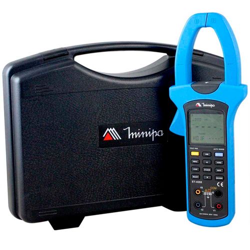Alicate Wattímetro MINIPA ET-4055 True RMS CAT III 600V Data Logger Garra 50mm