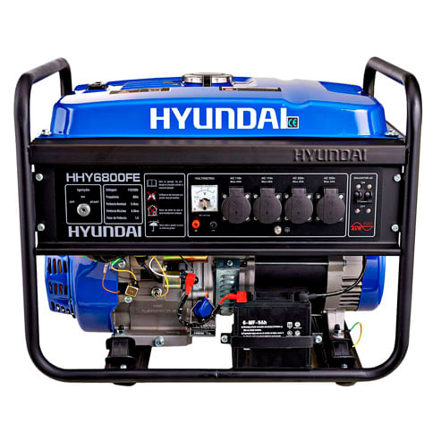Gerador de energia a gasolina 13hp Hyundai 110/220V - Monofásica - Partida Elétrica 6.0Kva - HHY6800FE