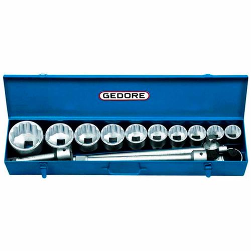 Jogo de Soquetes Estriado 1" - 1.7/16" a 3.1/8" Gedore D21KPU