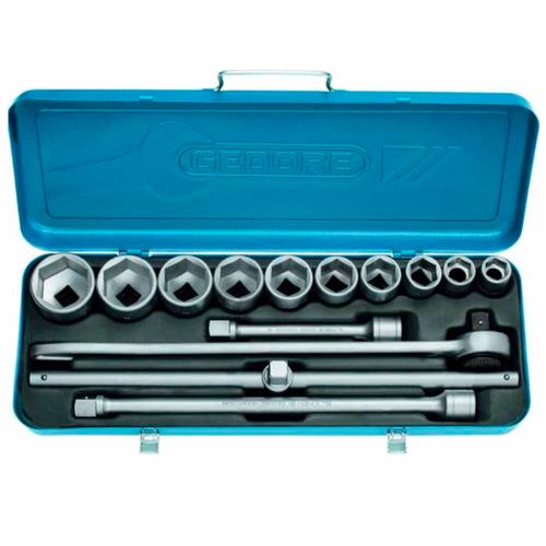Jogo de Soquete e Acessórios 3/4" - 22 a 50mm Gedore 14 peças D32EMU