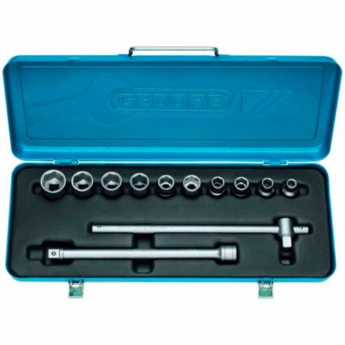 Jogo de Soquetes Sextavado 1/2" - 10 a 22mm Gedore 015.565 12 Peças 19NM