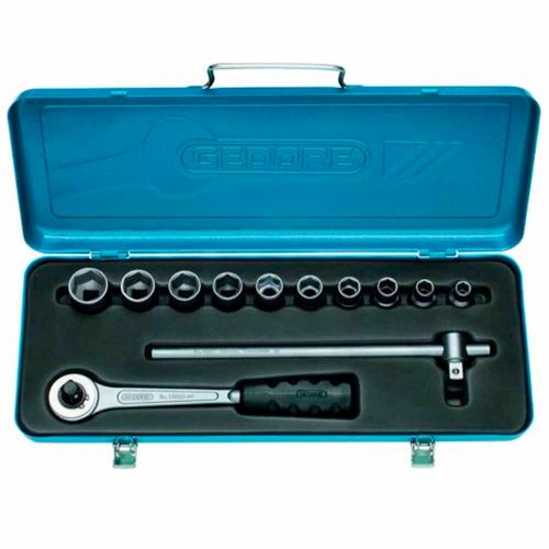 Jogo de Soquetes Sextavado 1/2" 10 a 22mm Gedore 12 Peças - 015567