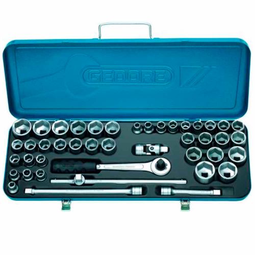 Jogo de Soquetes Sextavado 1/2" Gedore 43 peças - 015505