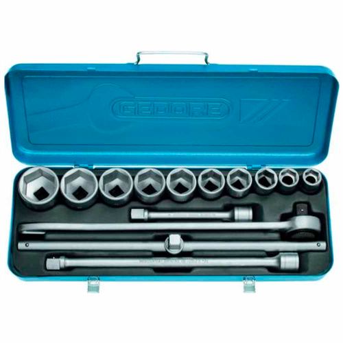 Jogo de Soquetes Sextavado 3/4" - 22 a 50mm Gedore 017.501 14 peças 32EMU