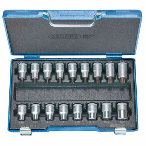 Jogo de Soquete Perfil Torx 1/2" ITX 19 TX-017 Gedore 024795
