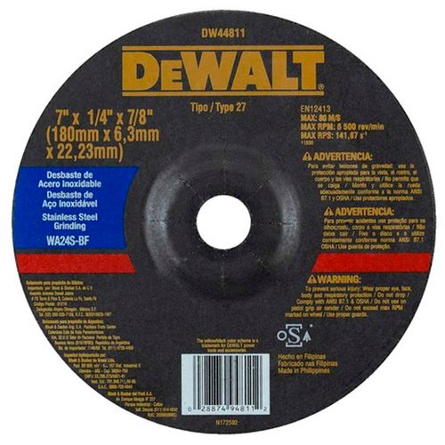 Disco de Desbaste para Metal Dewalt DW44811 7"X6,3MMX7/8"