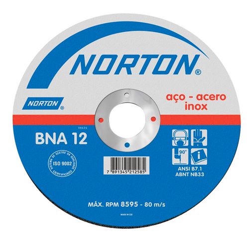 Disco de Corte para Inox Norton 115x3,0x22,23 BNA32