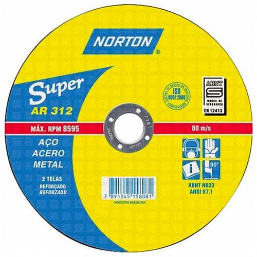Disco de Corte Norton Super Aço 117,8x3,0x22,22 AR312