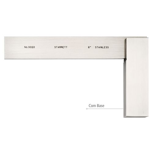 Esquadro de Precisão Aço Inoxidável Starrett Série 3020 - 150x110mm Exatidão ±0,005mm 3020-6