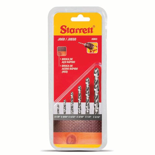 Jogo de Broca Aço Rapido 1/8'' a 5/16'' Starrett KBK5