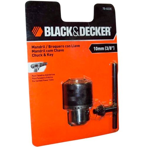 Mandril de 3/8"(10mm) e Chave Black & Decker 70-022E