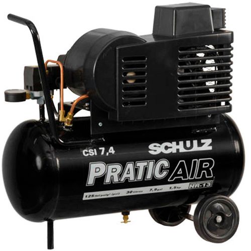 Compressor de Ar Pratic Air 7,4 Pés 30L Monofásico Schulz CSI7,4/30