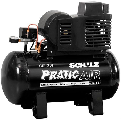 Compressor de Ar Pratic Air 7,4 Pés 50L Monofásico Schulz CSI7,4/50