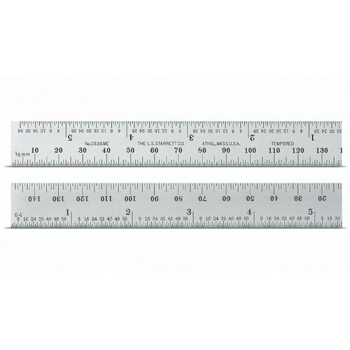 Escala de Aço com Graduação em Milimetro 150 x 19x 1,2mm Starrett C635E-150