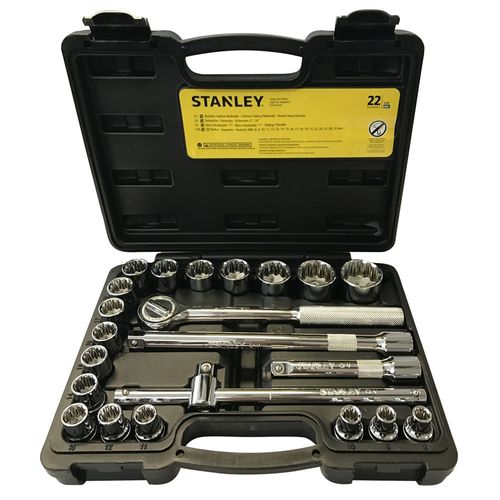 Jogo de Soquetes 1/2" - 8 a 32mm Stanley - 22 Peças - STMT81242