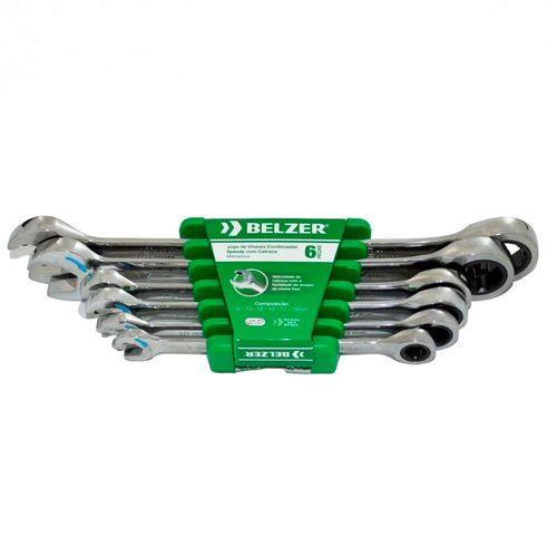 Jogo de Chave Combinada Speedy Com Catraca 8 à 19MM Belzer 6 Peças 8556BJ
