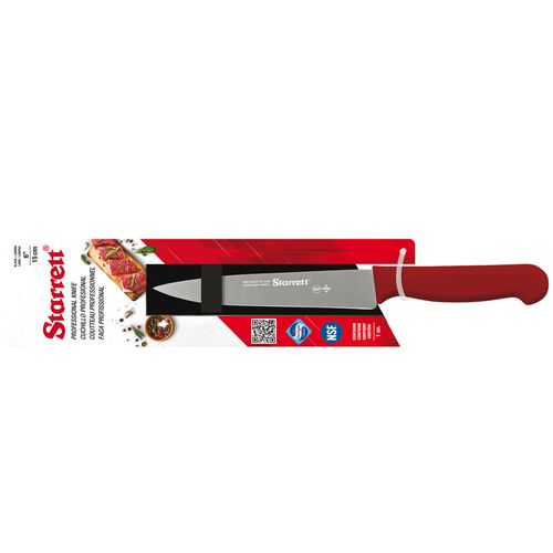 Faca para Carne Lâmina Triangular Estreita 15cm Vermelha Starrett KBKR302-6