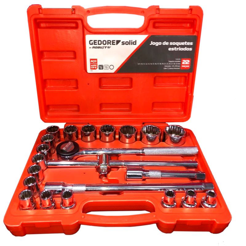 Jogo-de-Soquetes-Estriados-1-2----8-a-32mm-Robust-D26-22AM---22-pecas-ANT-Ferramentas