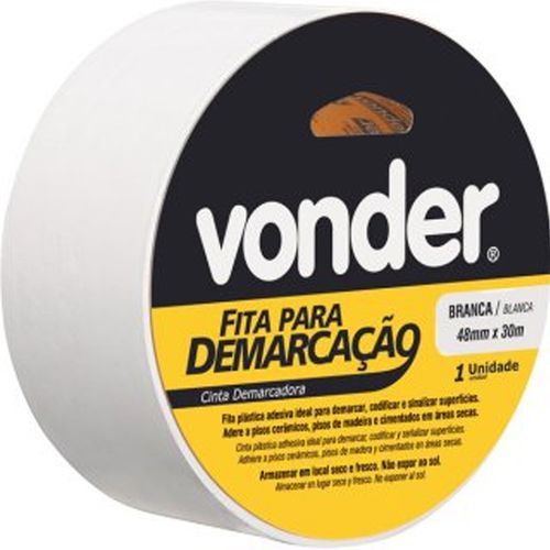 Fita Adesiva para Demarcação 48mm x 30m Branca Vonder 1065504321