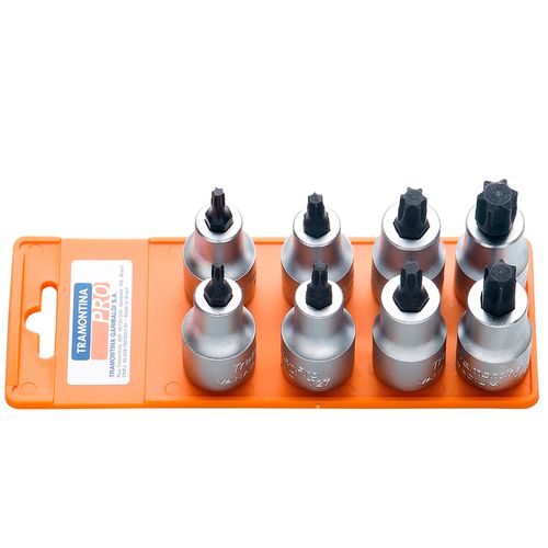 Jogo de Soquete Torx 1/2" T20 a T60 8 Peças Tramontina 44844508