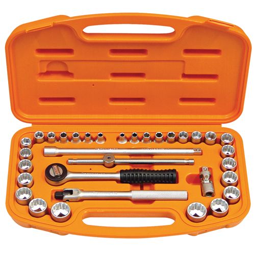 Jogo de Soquete 3/8"  6mm a 22mm  9/16" a 7/8" 33 Peças Tramontina 44819233