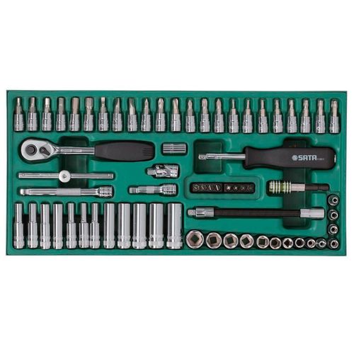Jogo de Soquete Sextavado 1/4" 3,5 a 14mm 66 Peças Sata ST09901SJ