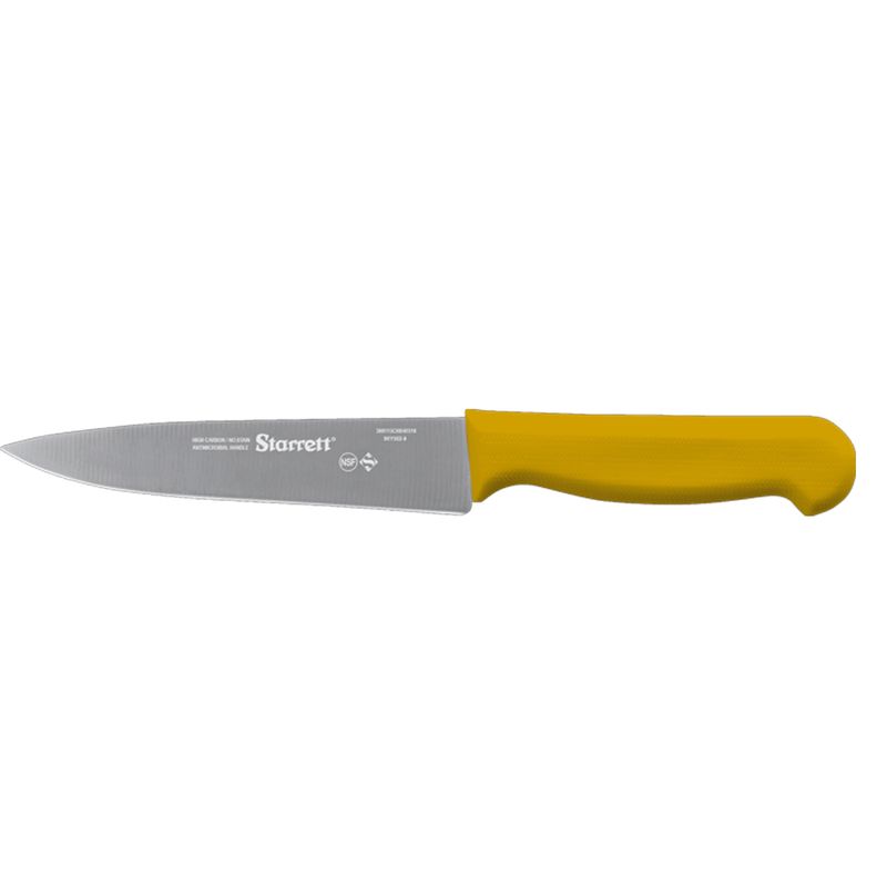 Faca-para-Carne-Lamina-Reta-Larga-30cm-Amarela-Starrett-BKY303-12-ANT-Ferramentas