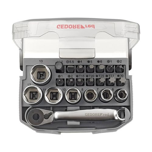 Jogo de Soquete Sextavado 1/4" 6 a 13mm Gedore Red 3300026