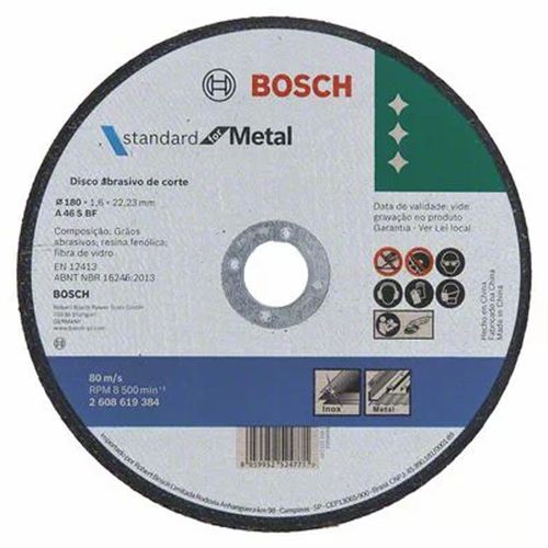 Disco de Corte para Metal 180x1,6mm Bosch