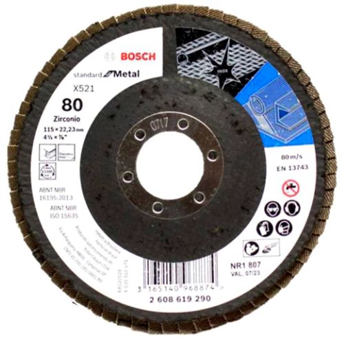Disco Flap para Esmerilhadeira 115mm GR80 Bosch 2608619290