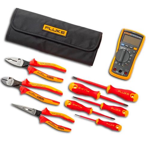 Kit Multímetro 117 + Jogo de Ferramentas Isoladas 8 Peças Fluke IB117K