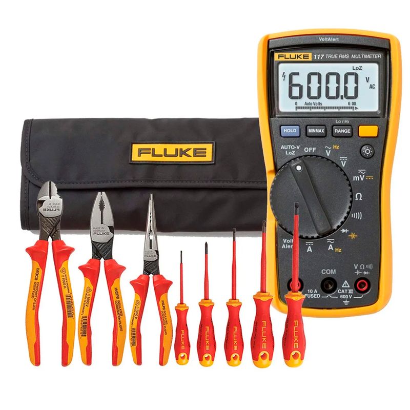 Kit-Multimetro-117---Jogo-de-Ferramentas-Isoladas-8-Pecas-Fluke-IB117K-ANT-Ferramentas