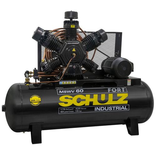 Compressor de Ar Pistão 60 Pés 425L Trifásico Motor Aberto Schulz MSWV60FORT/425MTA