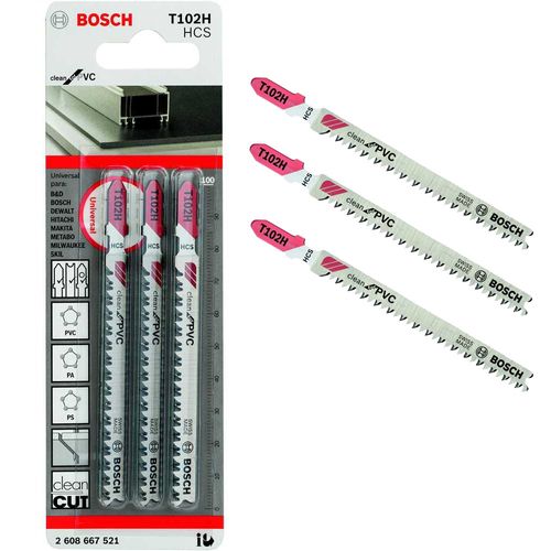 Lâmina para Serra Tico Tico para PVC Bosch T102H 3 Peças
