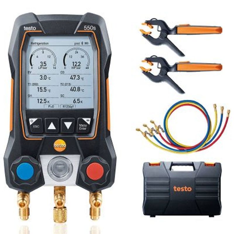 Kit-Manifold-Digital-2-Vias-Bluetooth-Termometro-de-Pinca-Testo-550s-ant-ferramentas