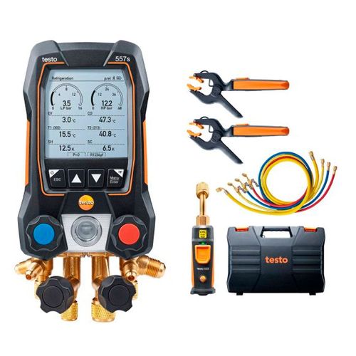 Kit Manifold Digital + Sonda de Vácuo + Termômetro + Mangueira Testo 557S