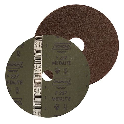 Disco de Lixa Fibra para Aço PVC Metal Grana 60 115x22mm Norton F224/F227