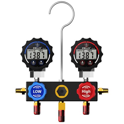 Manifold Digital 2 Manômetros 87 Gases Elitech DMG-1B