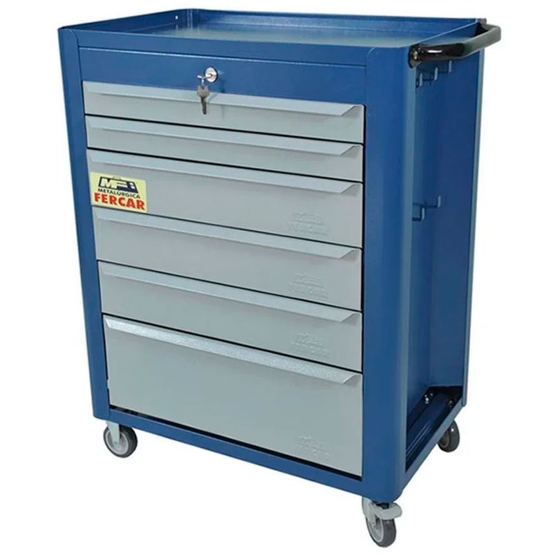Carrinho-para-Mecanico-com-6-Gavetas-Chaveado-Fercar-C08--ANT-Ferramentas