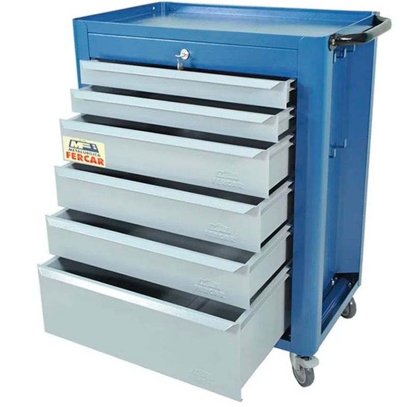 Carrinho-para-Mecanico-com-6-Gavetas-Chaveado-Fercar-C08--ANT-Ferramentas