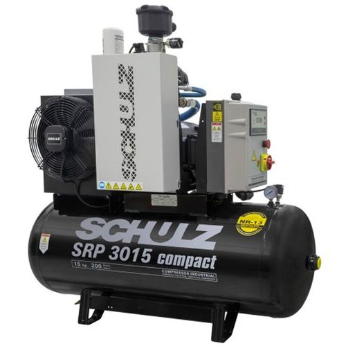 Compressor de Parafuso 7,5 Bar 200L 15HP Schulz SRP 3015E III Compact