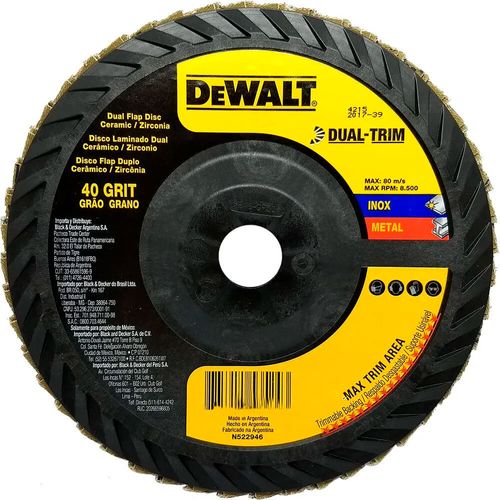 Disco Flap Dual-Trim 4.1/2"x7/8" G40 Dewalt DW8408T