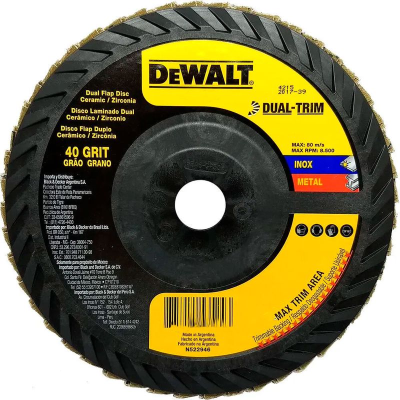 Disco-Flap-Dual-Trim-4.1-2-x7-8--G40-Dewalt-DW8408T-ANT-Ferramentas